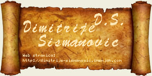 Dimitrije Šišmanović vizit kartica